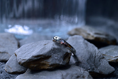 Elegant 3 x 2mm sterling silver ring with handmade hammered finish, perfect for a minimalist look.