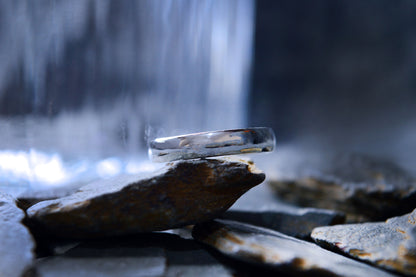 A sleek, polished 925 sterling silver wedding band with a 5mm width and 2mm thickness. The traditional design symbolizes love and commitment.