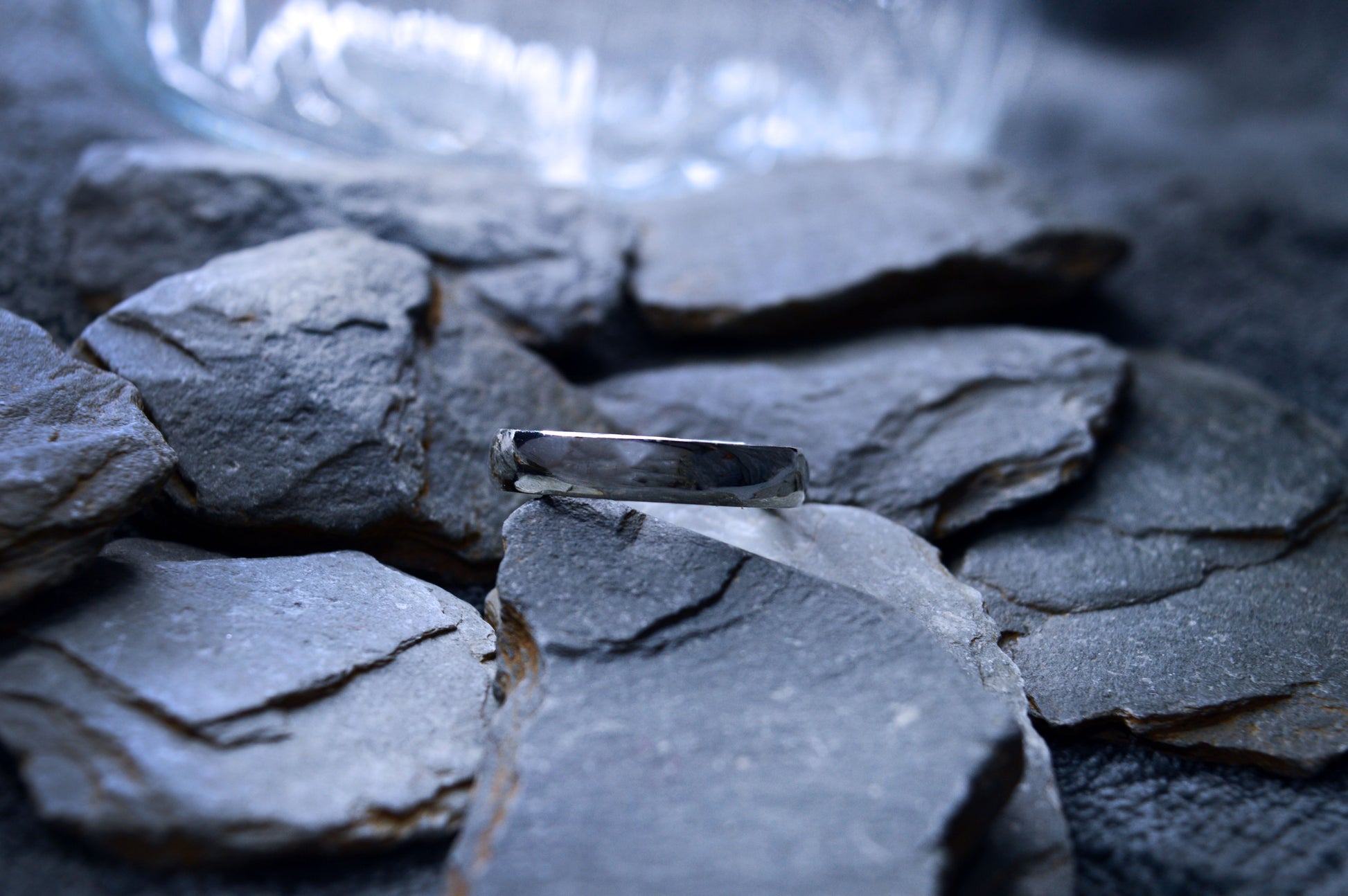 Handmade sterling silver wedding band with a smooth, half-round profile. The band measures 5mm wide and 2mm thick, offering a comfortable yet bold fit.