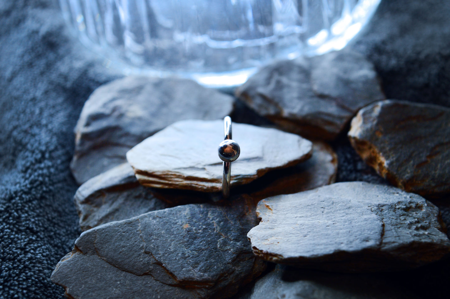 silver ball ring handmade to order.