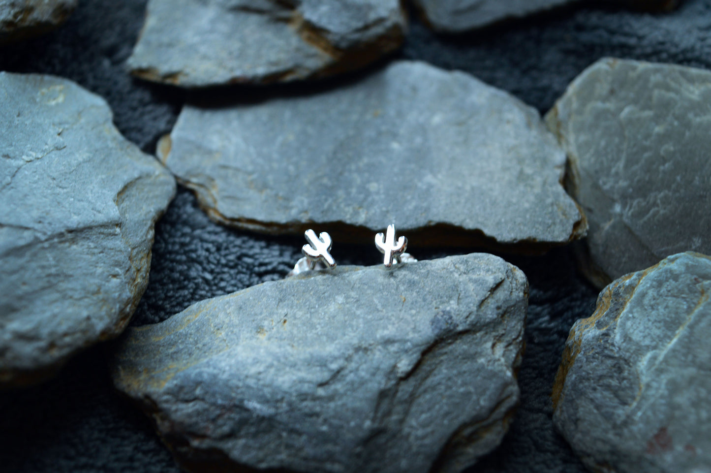 cactus earring set. 925 silver.